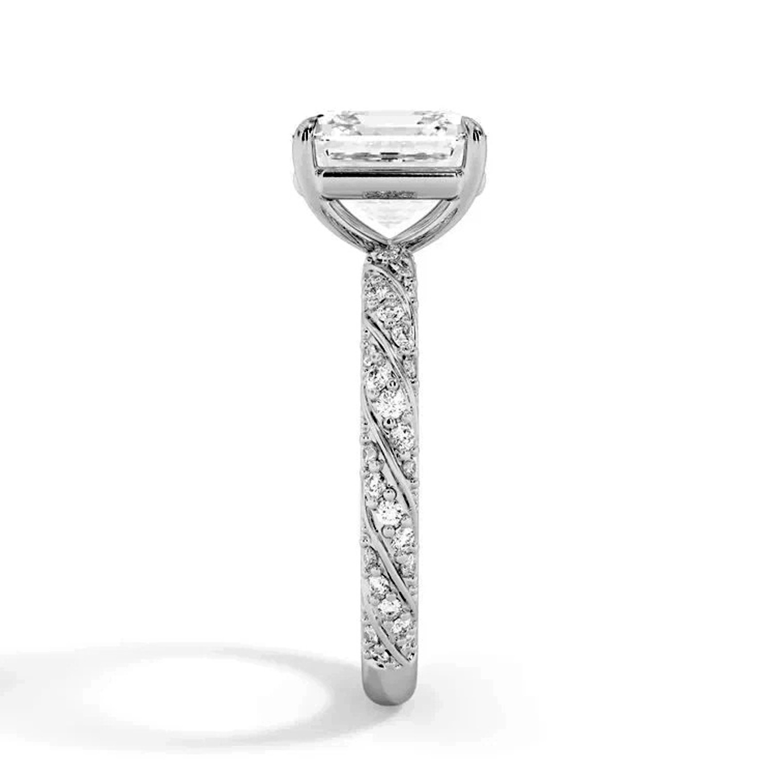 6.50 Cts. Octagon Shape White Diamond Ring In 925 Sterling silver – Tariff Free