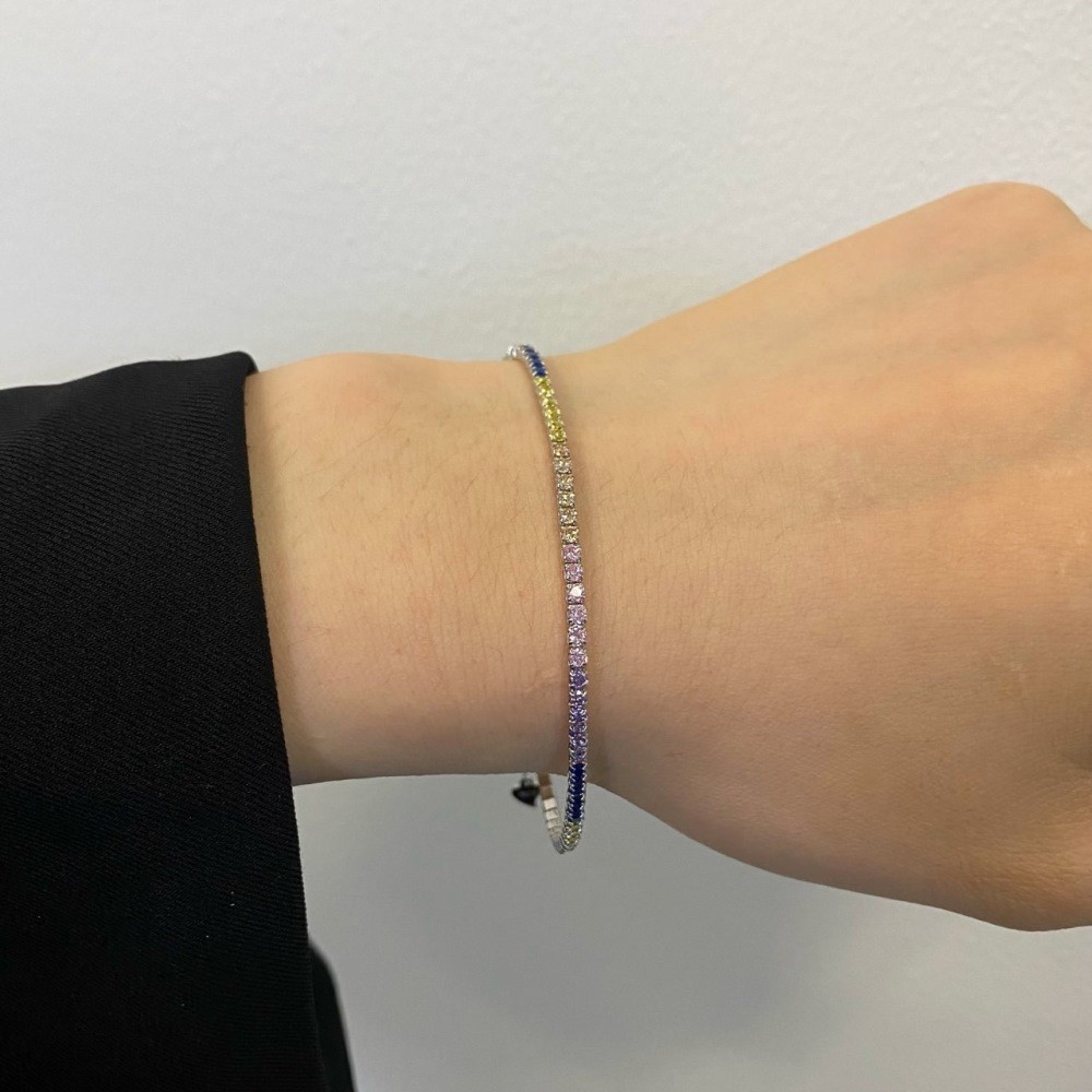 Real Solid 925 Sterling Silver Diamond Cut 2-4mm Sparkle Rope Bracelet