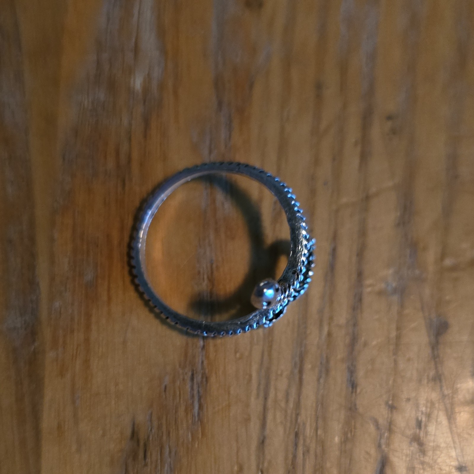 Silver Tone Snake Wrap Metal Ring Adjustable Size 7.25 No Stone