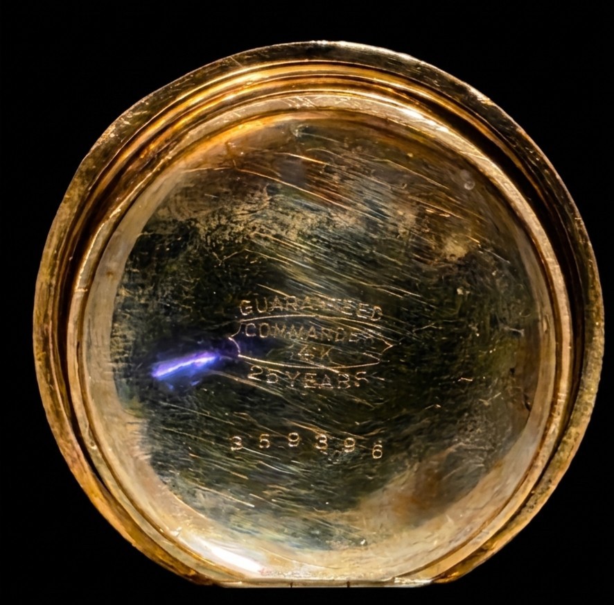 Waltham Hunter Case Pocket Watch Pink Dial – Engraved GF 25 years MULTI TONE F/B