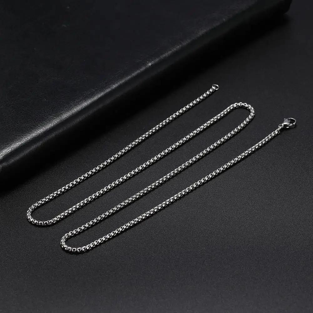 Men’s Stainless Steel Box Chain Necklace Thick Punk Style Fashion Jewelry Gift