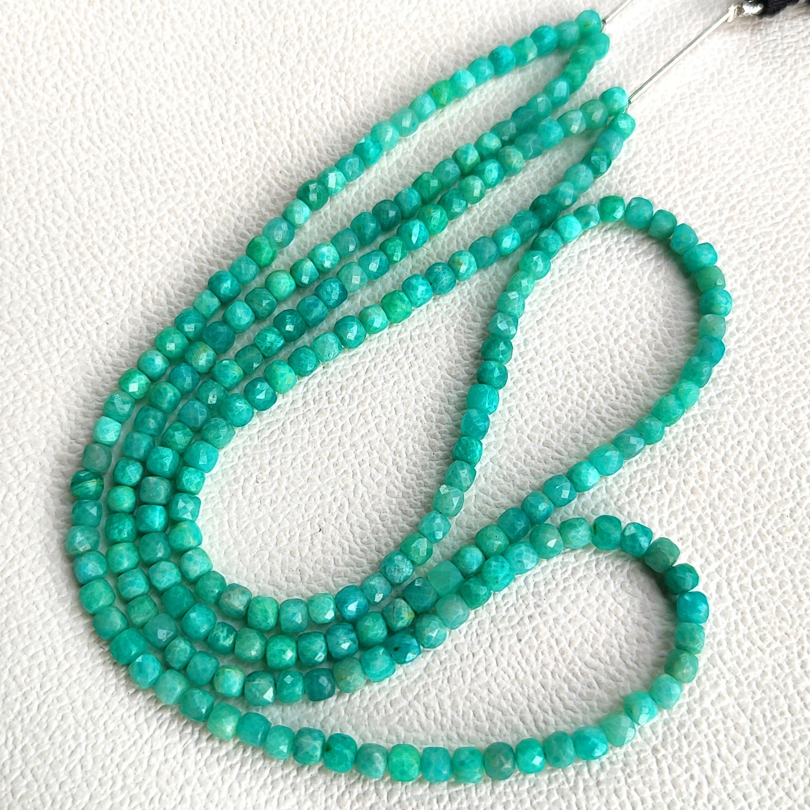Madagascar Amazonite Beads 4mm Faceted Cube Genuine Gemstone 17″ Strand