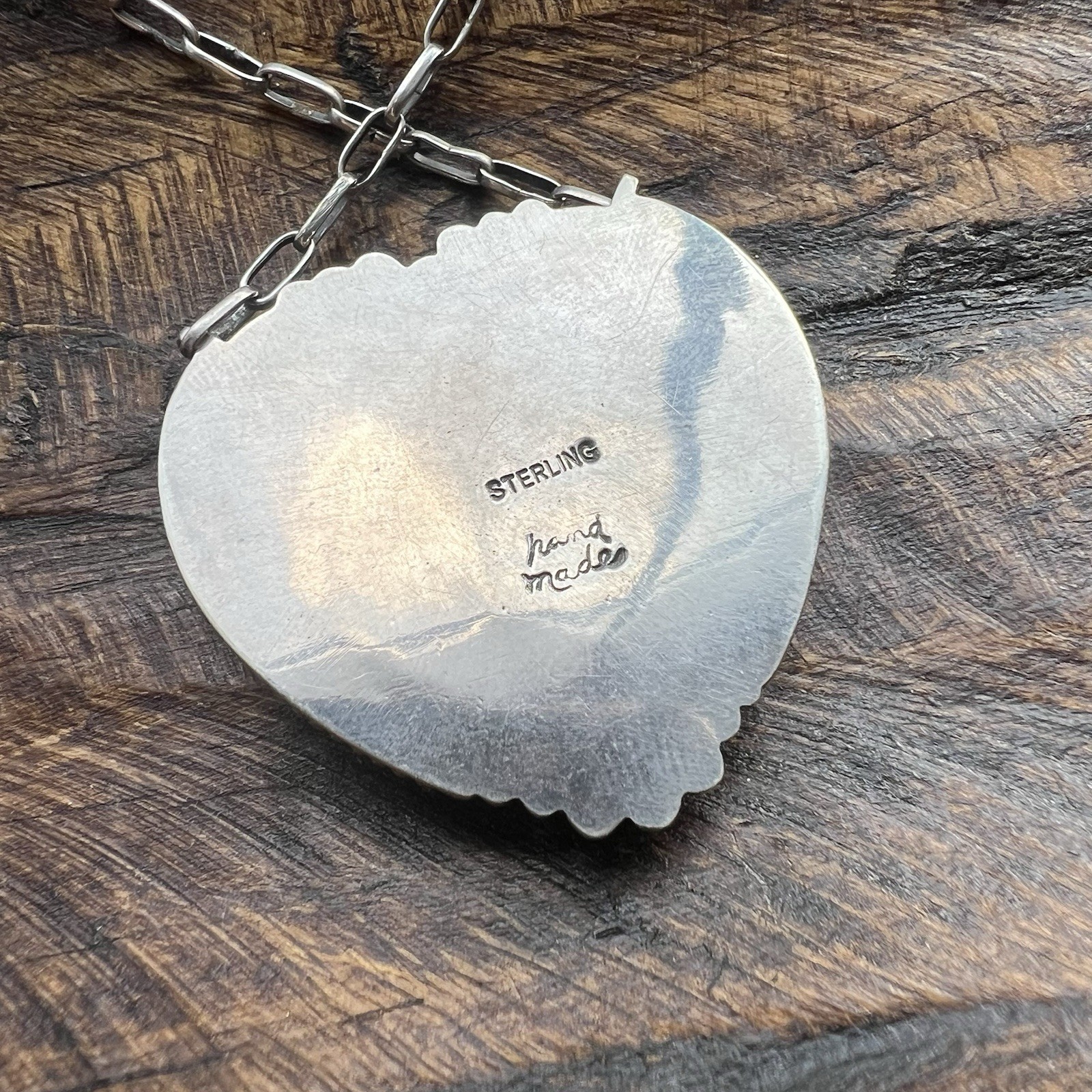 Large Queen Conch Shell Heart Necklace Sterling Silver Statement | Southwestern