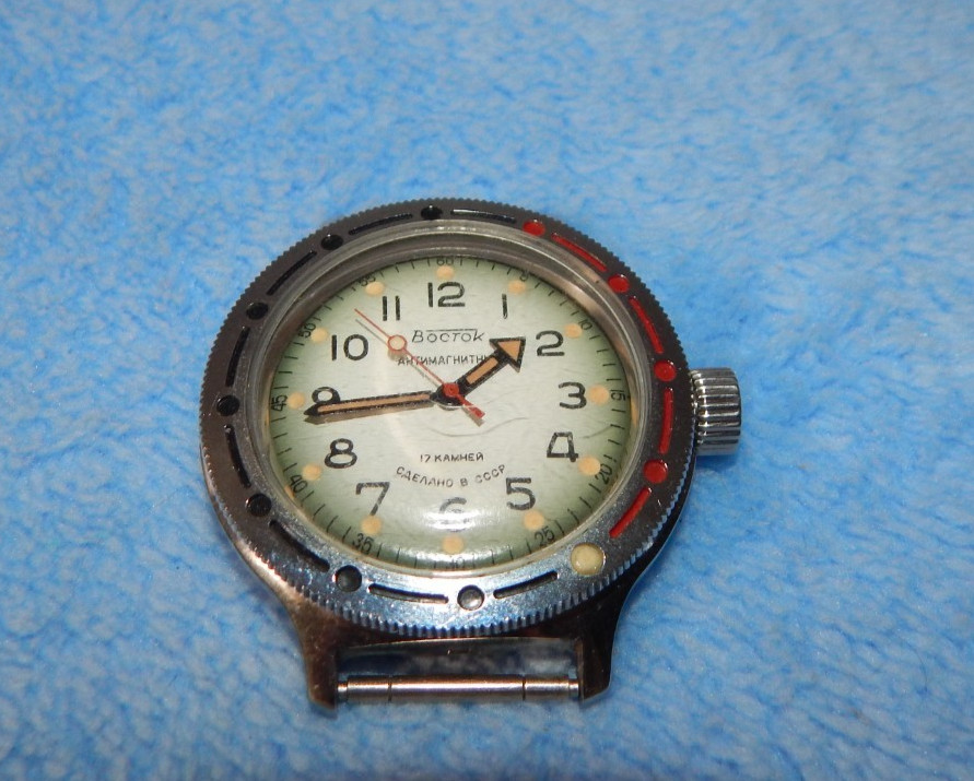 VOSTOK Amphibia 17 Jewel 2409 Automatic 200m Russian Diver 44mm Watch No Band