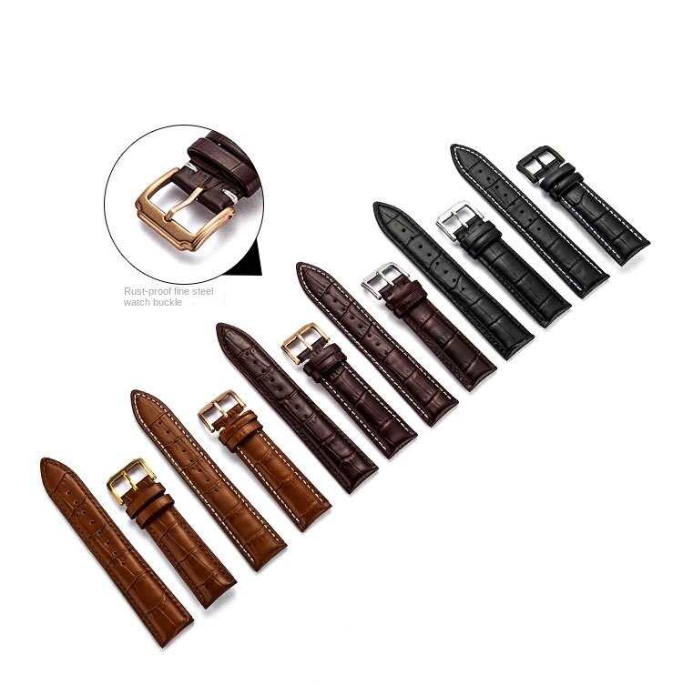 High Quality Calf Genuine Leather Watch Band Strap 12mm-24mm Universal with Box