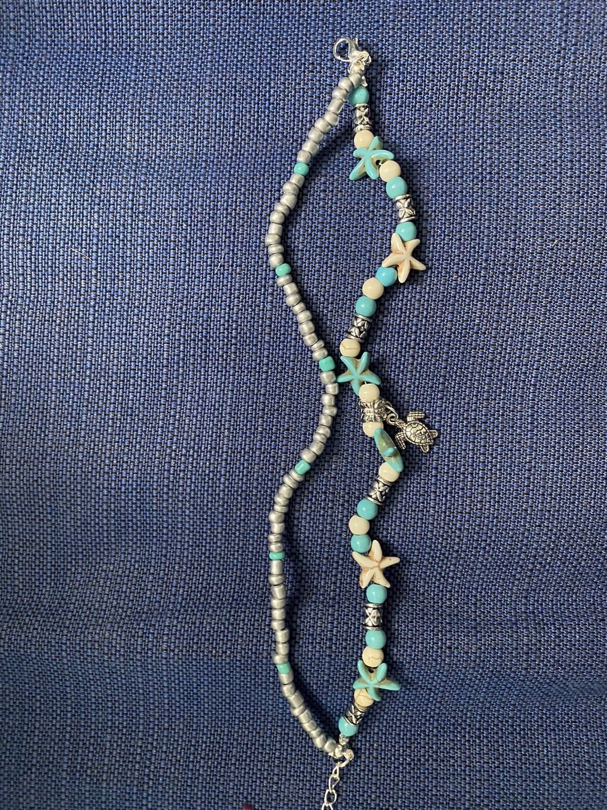 New! Summer Anklet with Sea Turtle Charm 8″ with 2″ Extender
