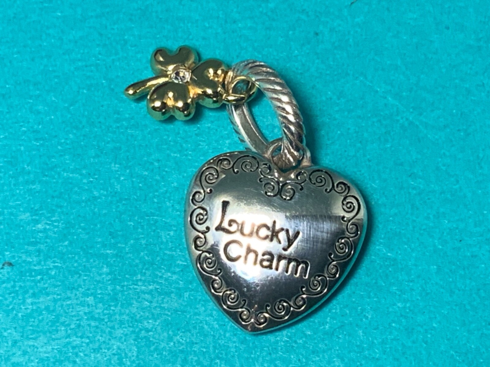 🍀 Brighton “You are my Lucky Charm” Heart Crystal Clover (C8) NWOT 🍀