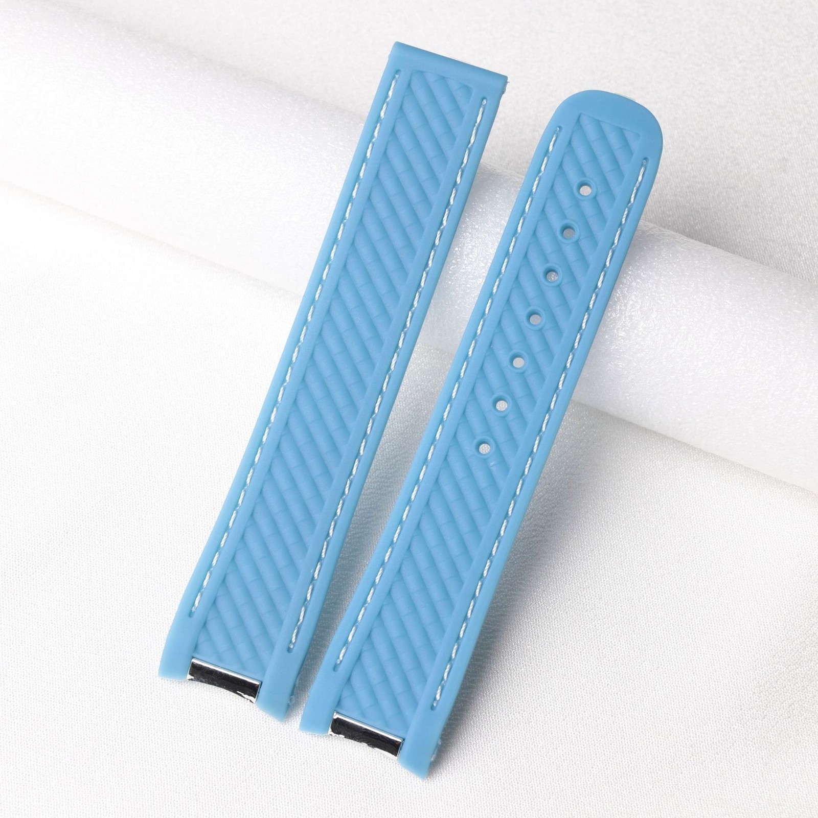 Quality Rubber Watch Straps Mens Waterproof Wristband 20mm for Omega Buttonless