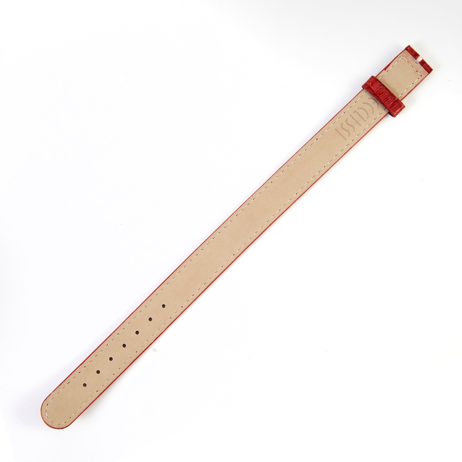 Ecclissi 14mm Red Lizard Grain Leather One-Piece Strap 15330 22560 Red