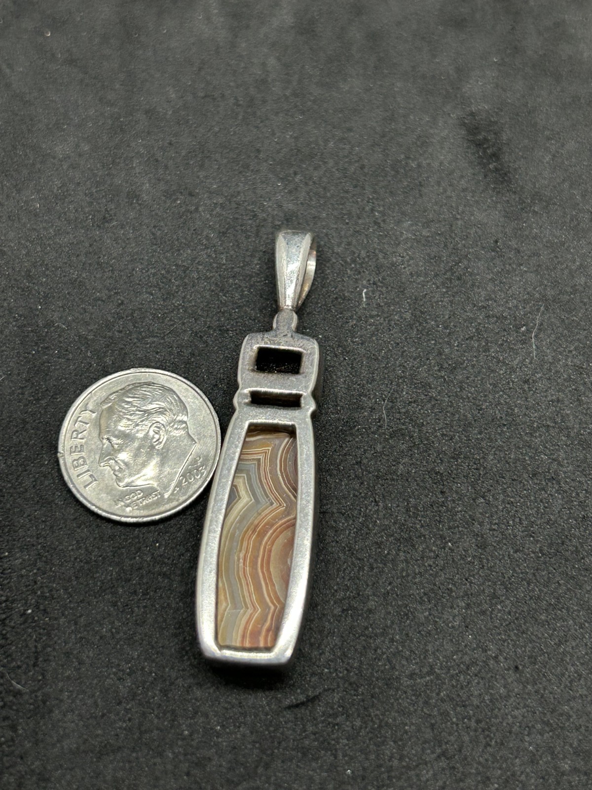 925 Sterling SAJEN Garnet Batswana Agate Pendant 2in – 7.36g