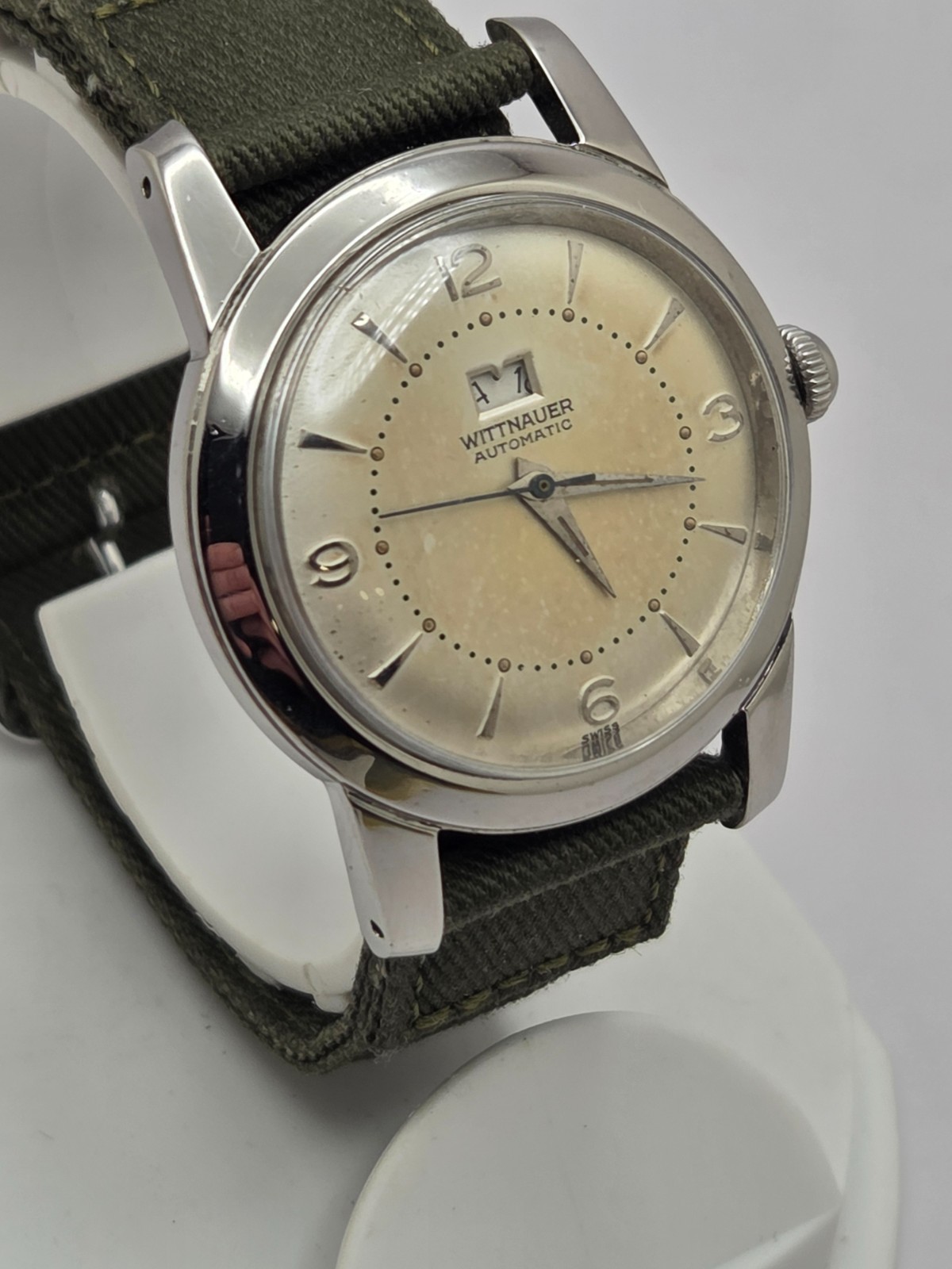 Vintage Men’s Wittnauer Stainless Steel Power Reserve indicator watch works