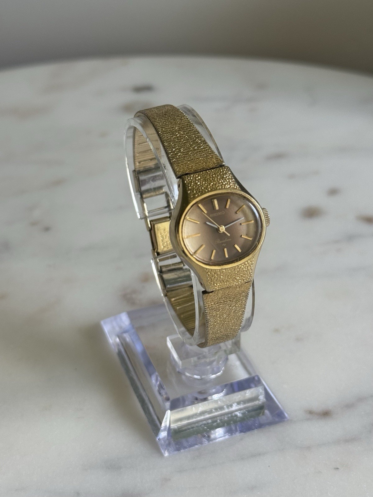 Vintage Seiko Rainbow 1104-7130 Ladies Mechanical Wind Gold Tone 21.5mm