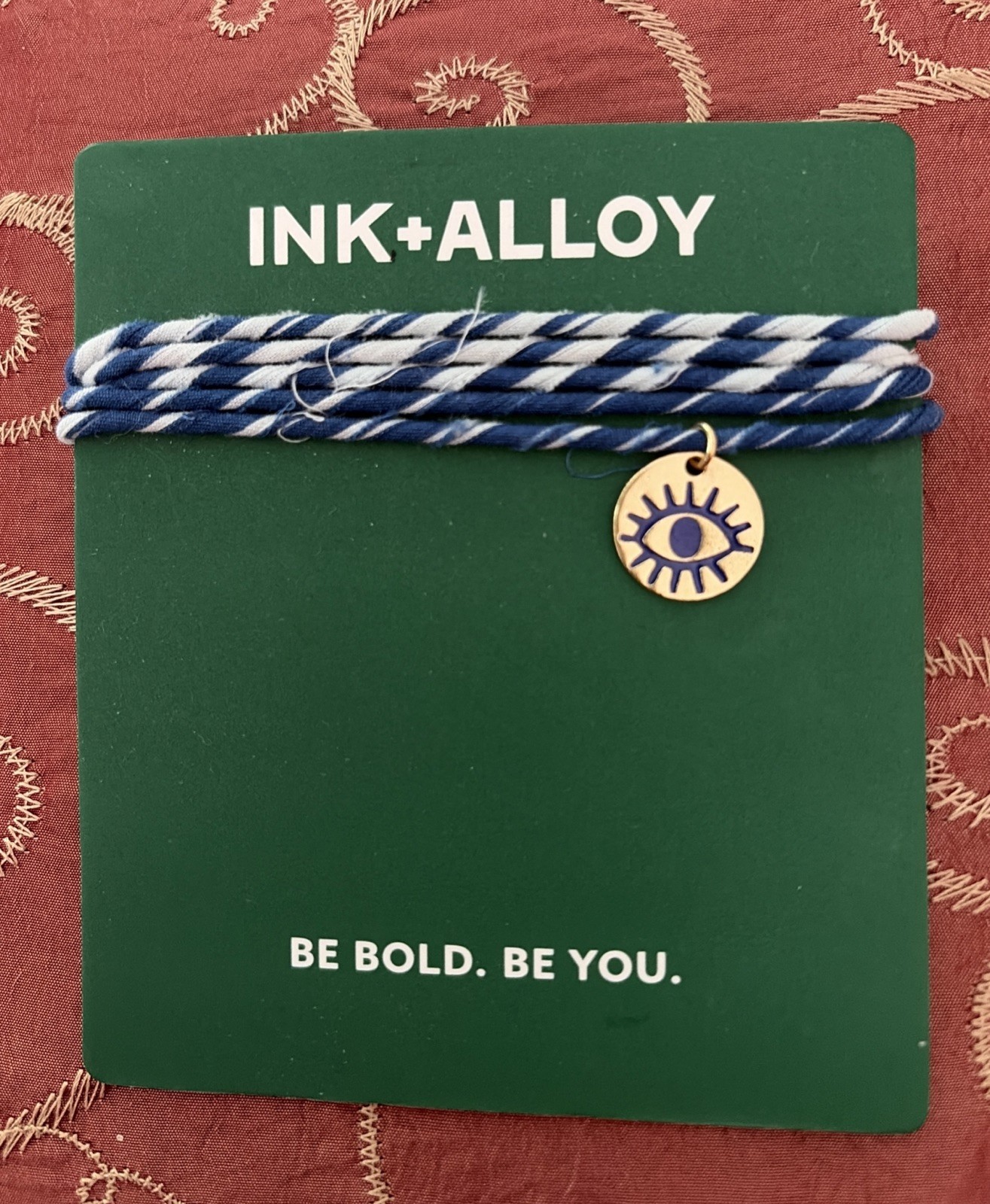 New $25 Retail Ink + Alloy Evil Eye Artisan Fiona Wrap Bracelet India
