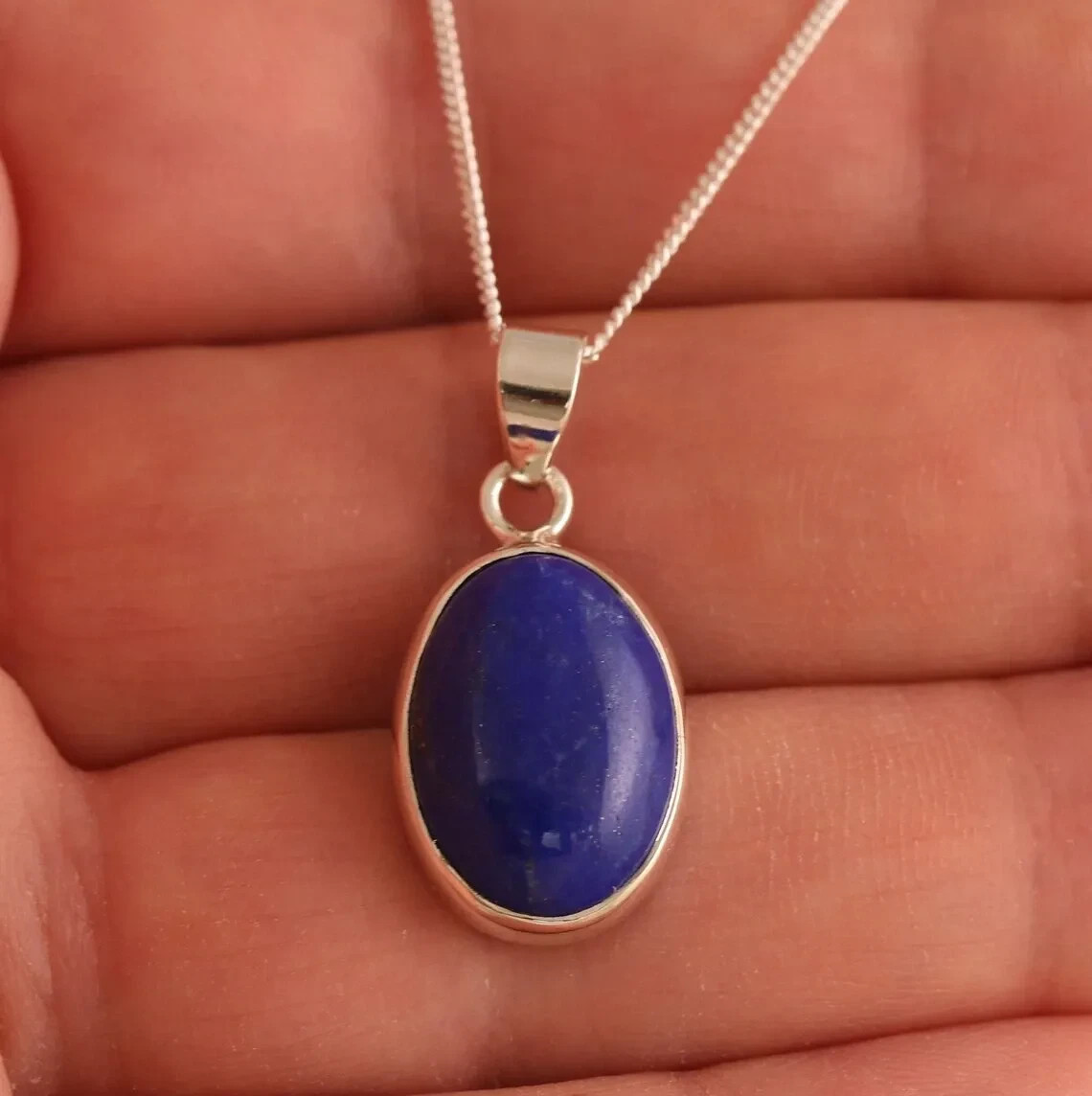 Awesome Lapis Lazuli Gemstone 925 Sterling Silver Handmade Pendant