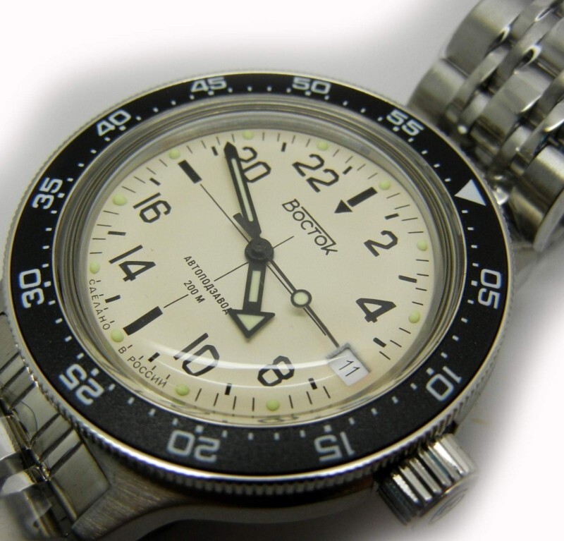 Vostok Amphibia 720074 Watch Antarctica Diver Automatic 24 Hours US SELLER