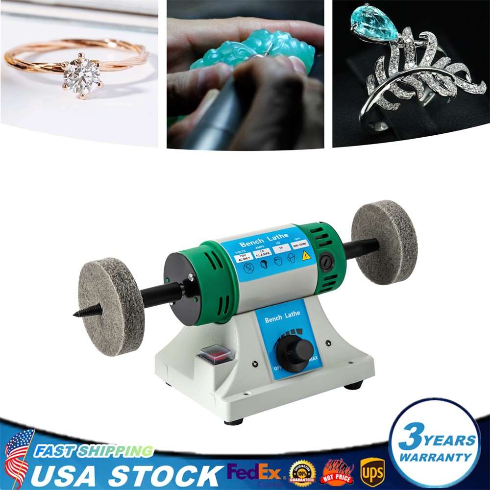 Variable Speed Bench Grinder Jewelry Polisher Polishing Machine Craft Buffing