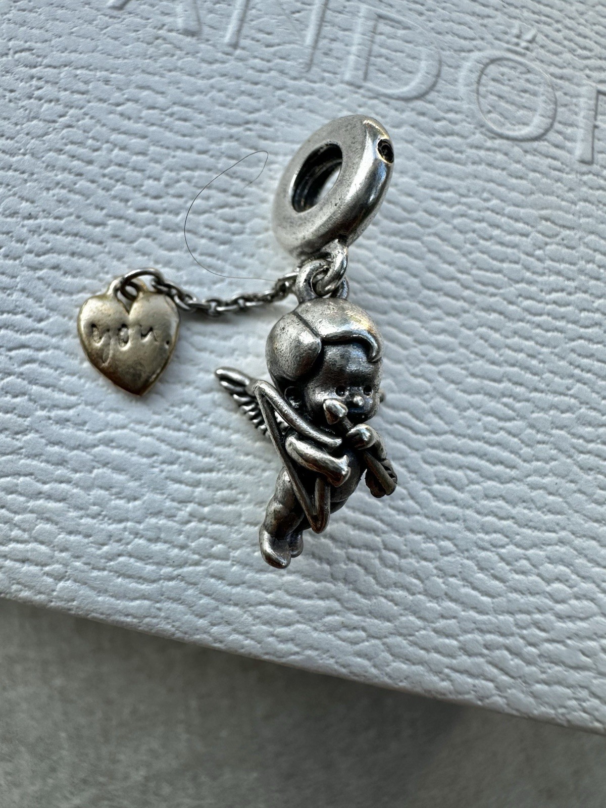 Pandora Shine Cupid & You Dangle Charm (Item #767796CZ). RETIRED PIECE