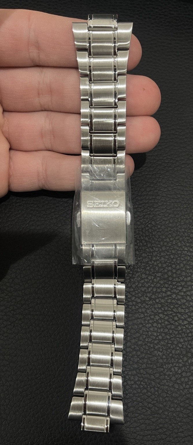 Seiko Watch Band Stainless Steel Link Bracelet Push Button Deployant Clasp