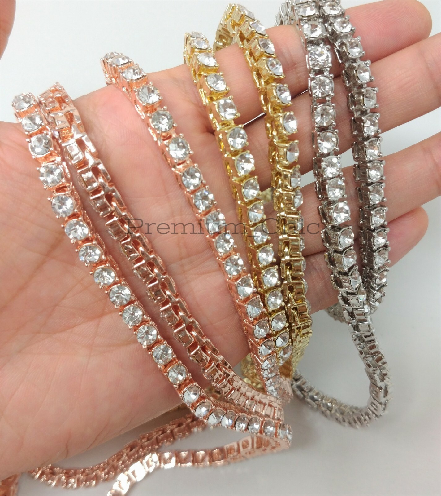 Tennis Chain Choker ICED CZ Stones Mens HipHop Necklace Rose Gold Plated Jewelry