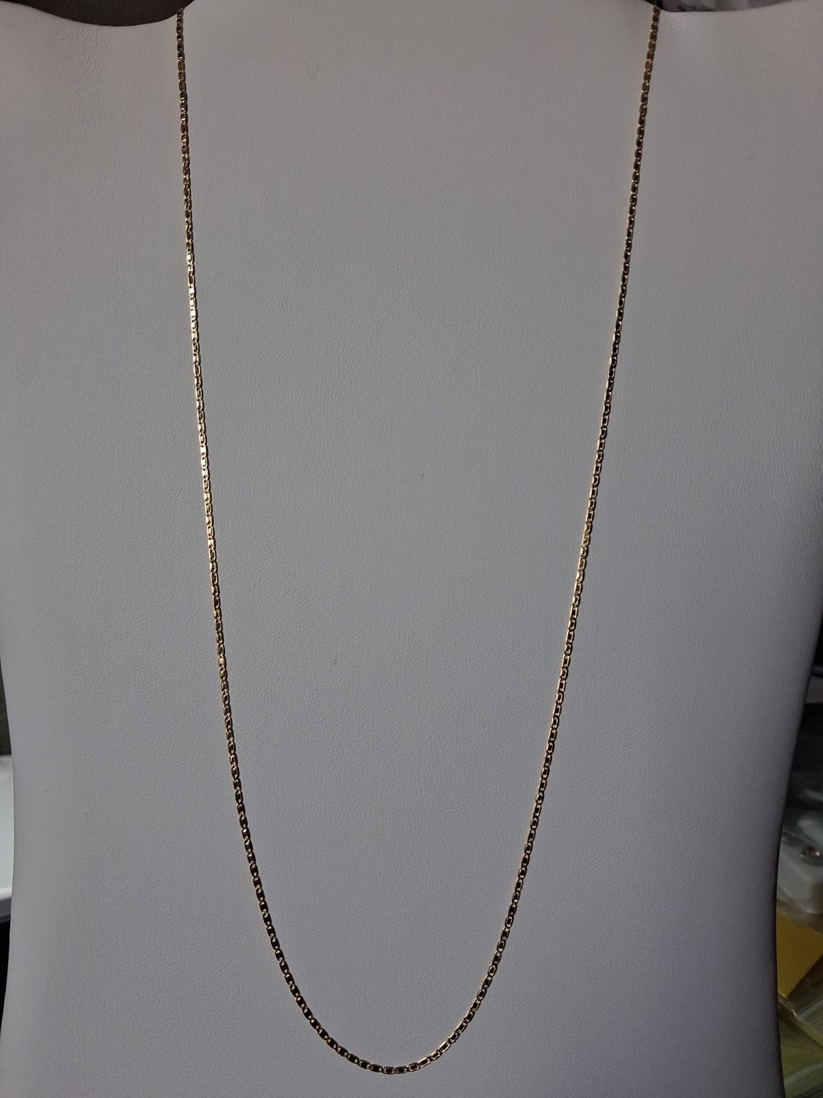 18k Solid Gold Flat Mariner Chain 22″, 1.2gr 1.3mm