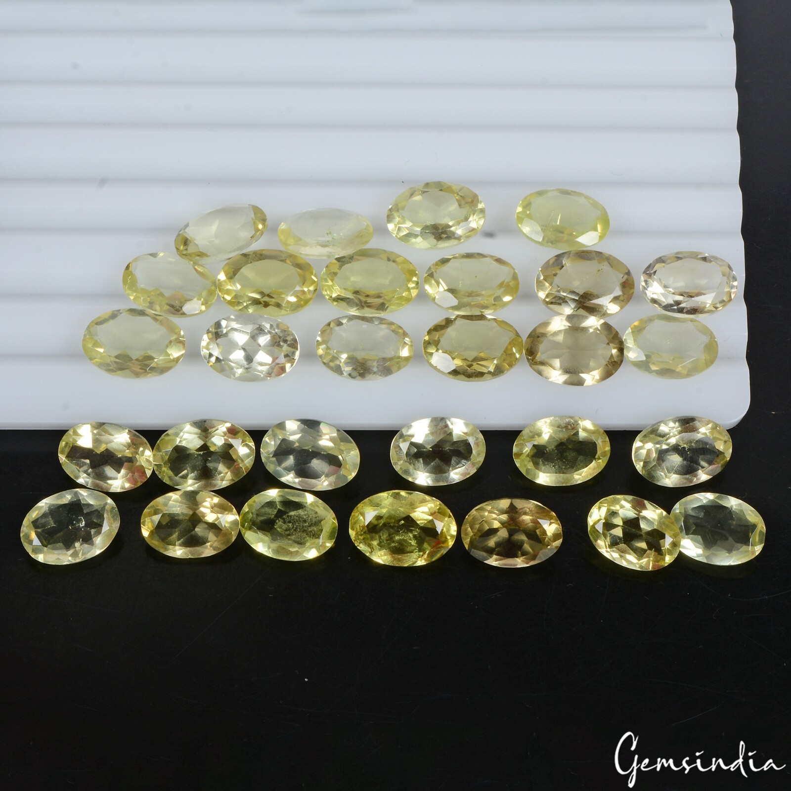 Certified 157 Ct Natural Untreated Lemon Citrine Quartz Oval Cut Gems Lot 13-15m