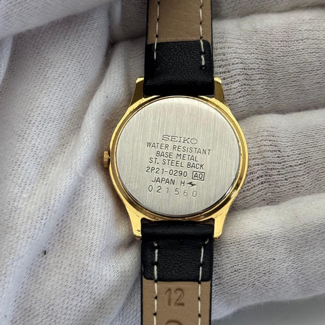 SEIKO New Battery Excellent Condition Watch 2P21 0290 Avenue Working Item