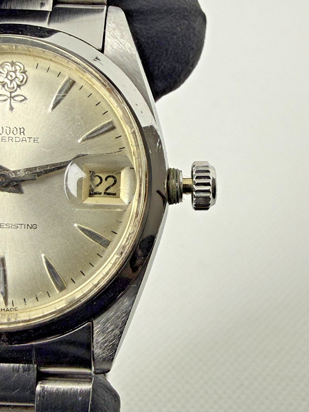 TUDOR Oyster Big Rose 7962 Manual Wind Silver Dial Vintage Watch
