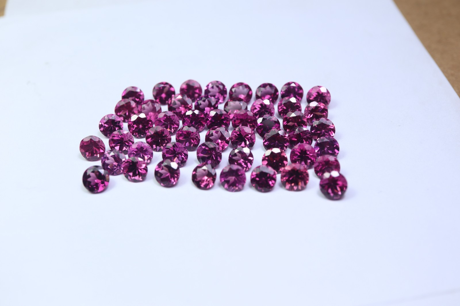 5 MM Real Purplish Pink Rhodolite Garnet Faceted Round Gemstone Wholesale Lot