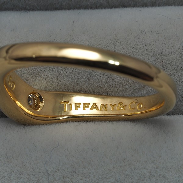 Auth Tiffany&Co. Ring Diamond Curved Band US6-6.25 18K 750 Yellow Gold