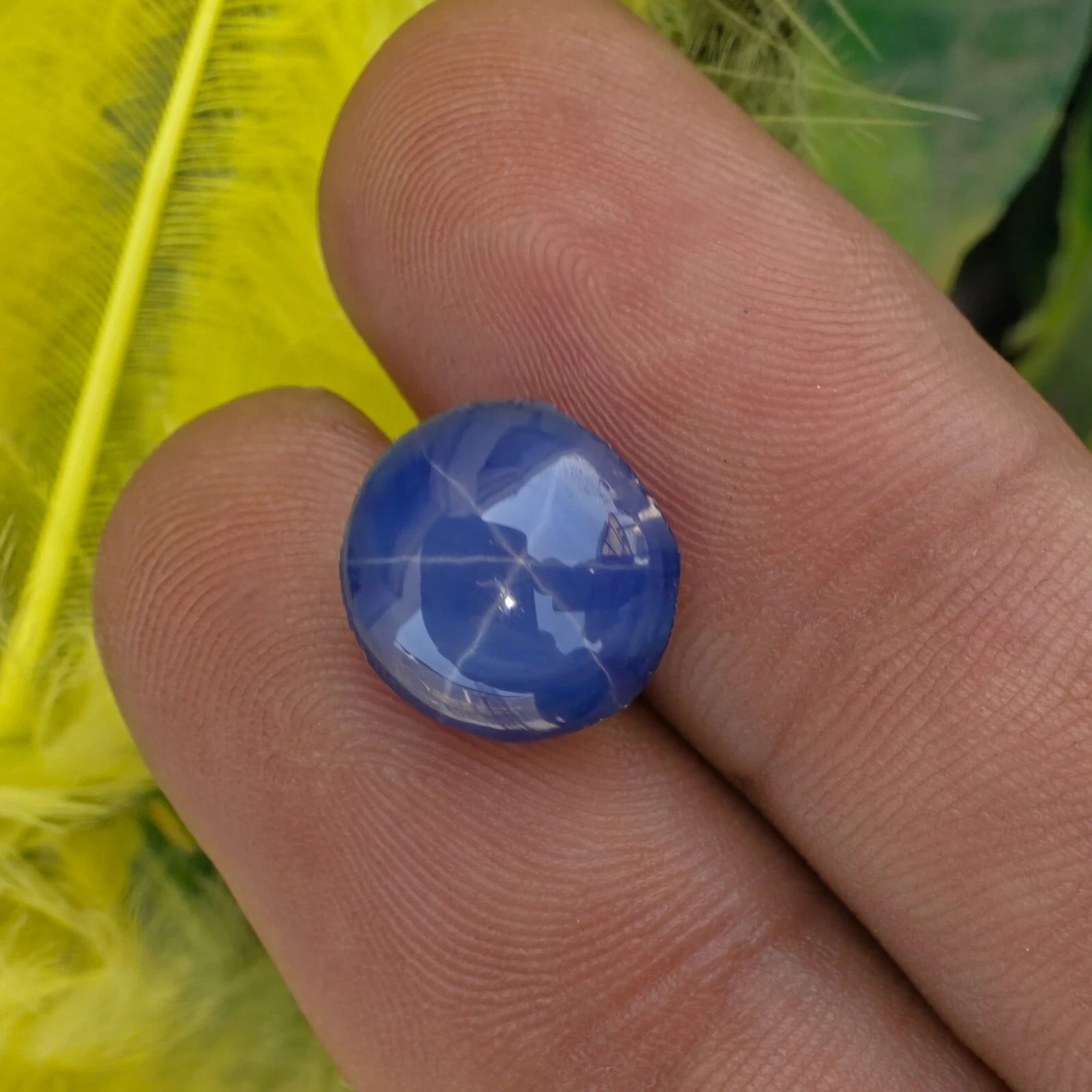 6 Ray GIE Certified Natural Star Sapphire 6.90 Ct Loose Gemstone Round cabochon