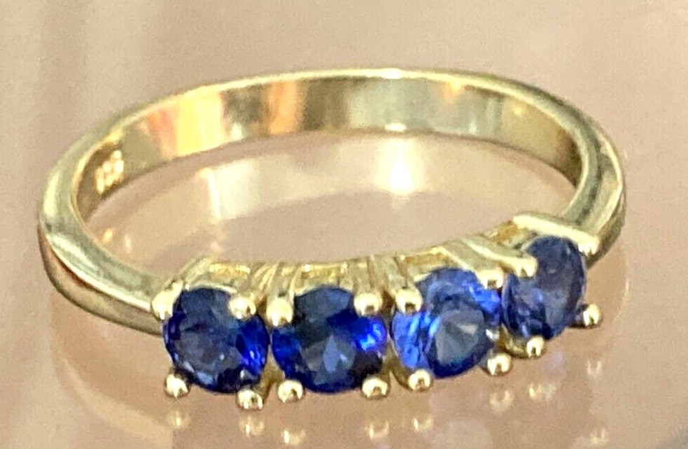 Sapphire & Ruby Rings 14k Gold Over Solid Silver Sizes 6 – 10 US Stamped S925