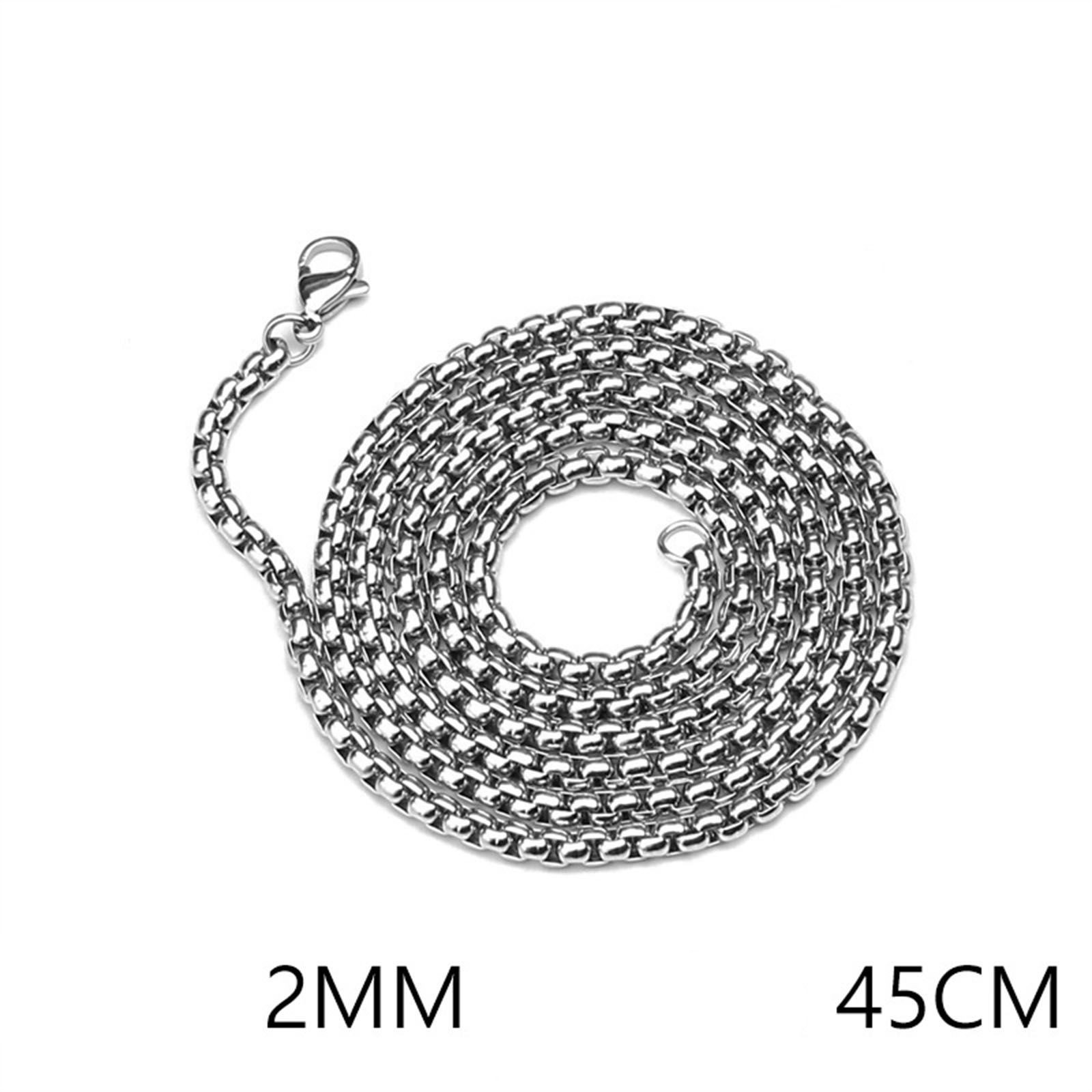 201 Stainless Steel 45 cm (17.7 Inch ) 2 mm Rounded Box Neck Chain Necklace