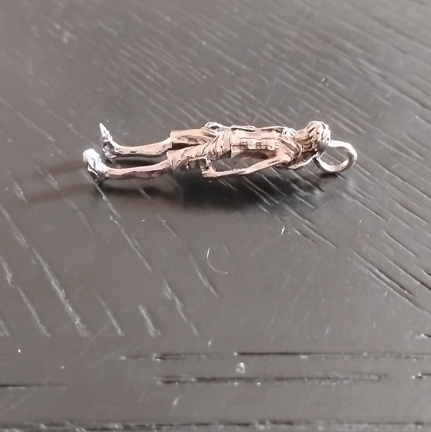Silver Plated Figure Charm Pendant, People Theme, No Stone, Silver Tone