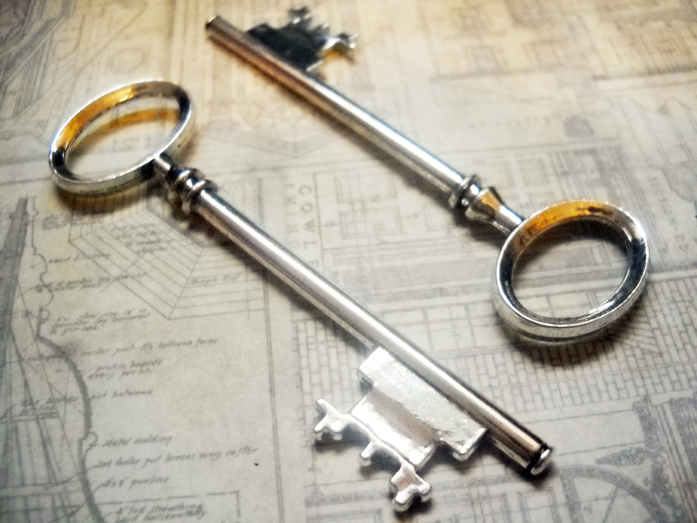 Big Keys Large Skeleton Key Pendants Antique Silver 80mm 1/5/10pcs