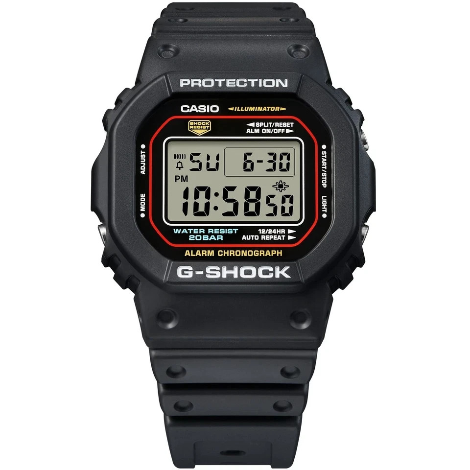 Unused CASIO G-SHOCK DW-5600RL-1JF Black Red Quartz Men Watch in Box