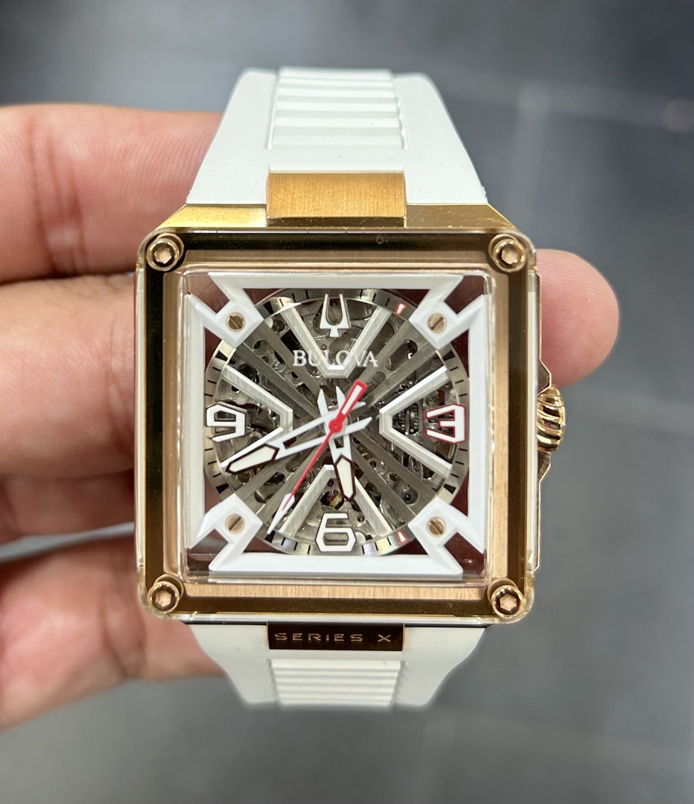 Bulova Men’s Series X Mark Anthony Automatic Skeleton White Watch 41MM 97A194
