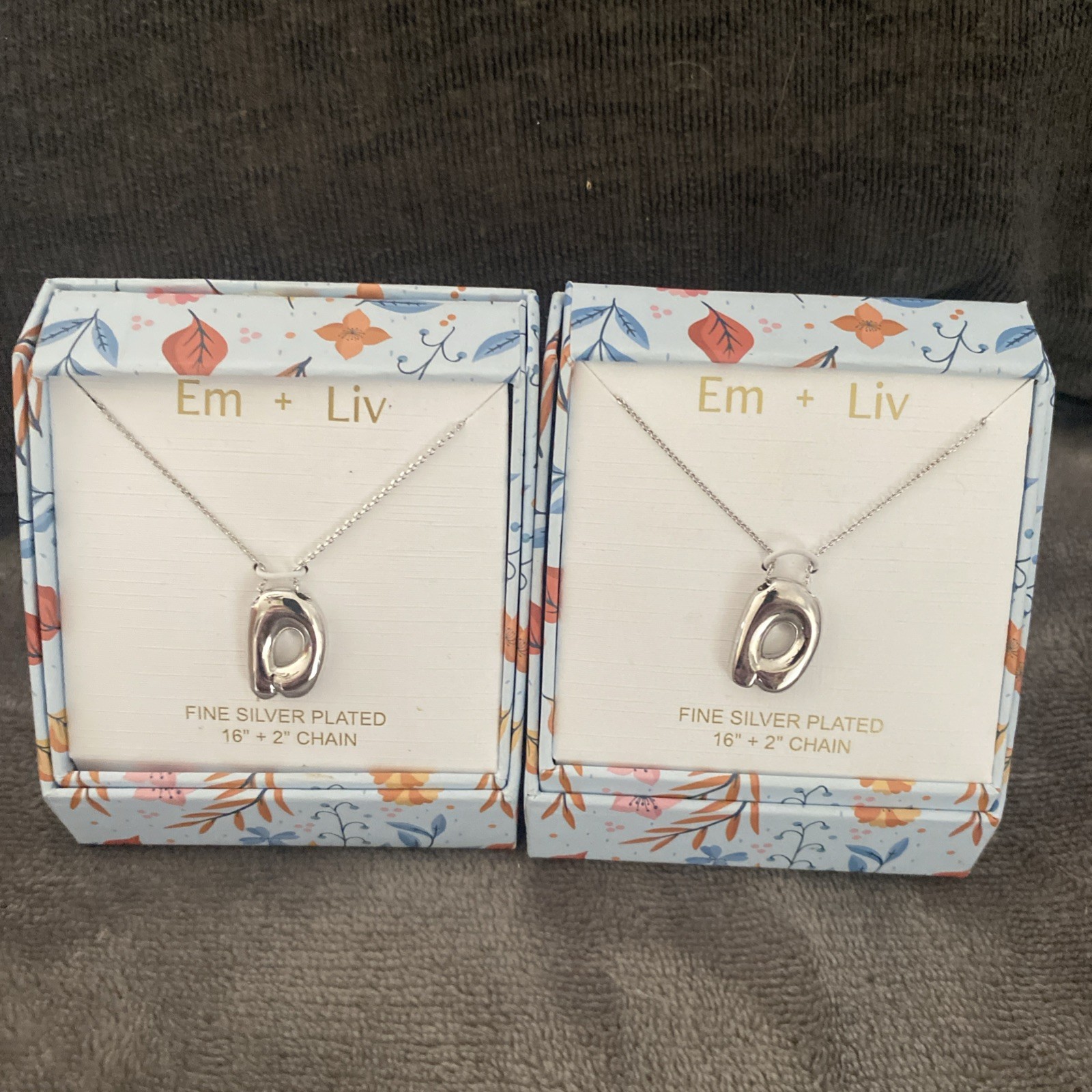 Two EM LIV Fine Silver Plated 16”+ 2” Necklace Chain, New