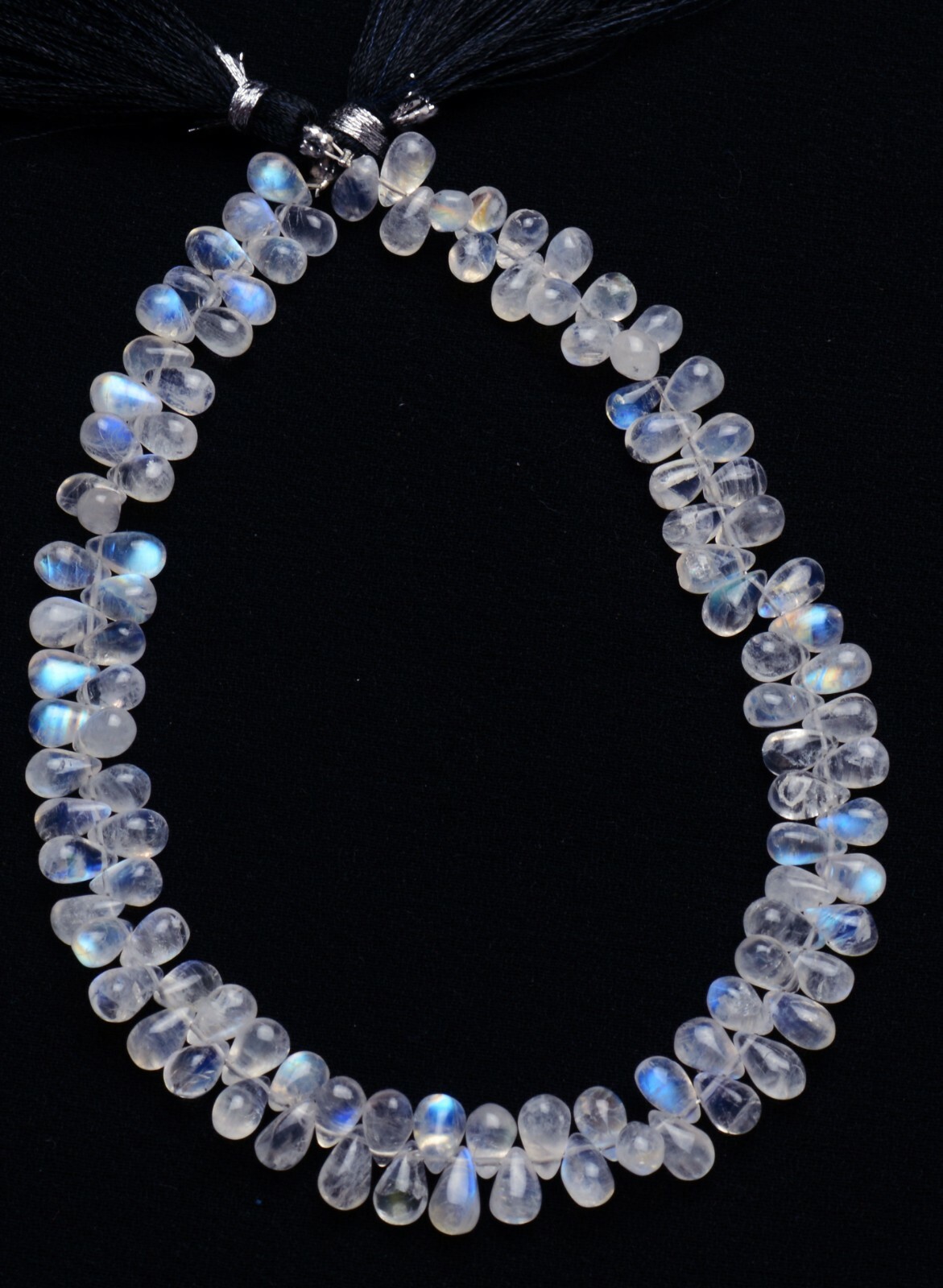 Natural Gem Rainbow Moonstone 6x4mm Approx. Size Teardrop Shape Smooth Beads 10″