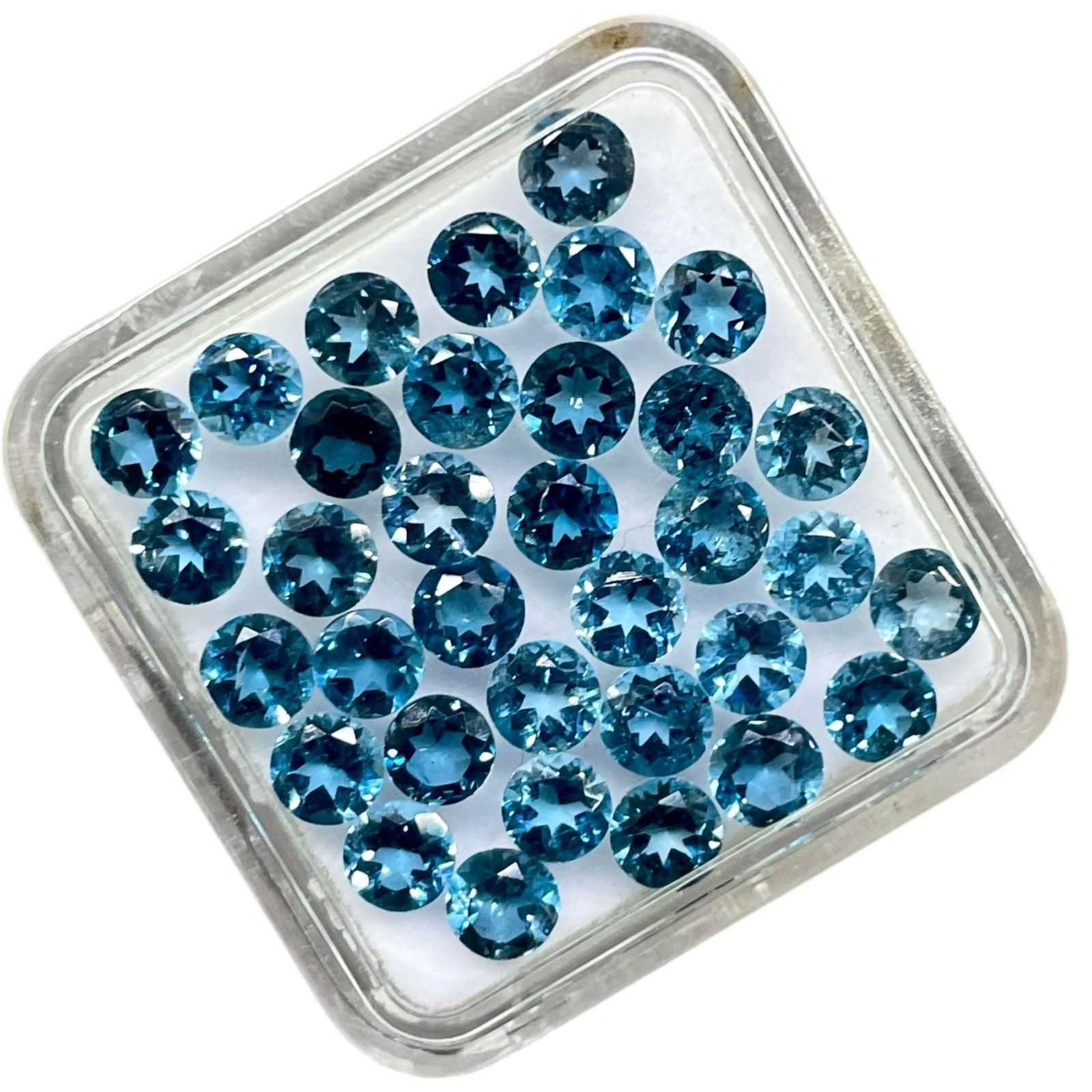 VVS 15 Pcs Natural London Blue Topaz 4mm Round Cut Loose Gemstone Wholesale Lot