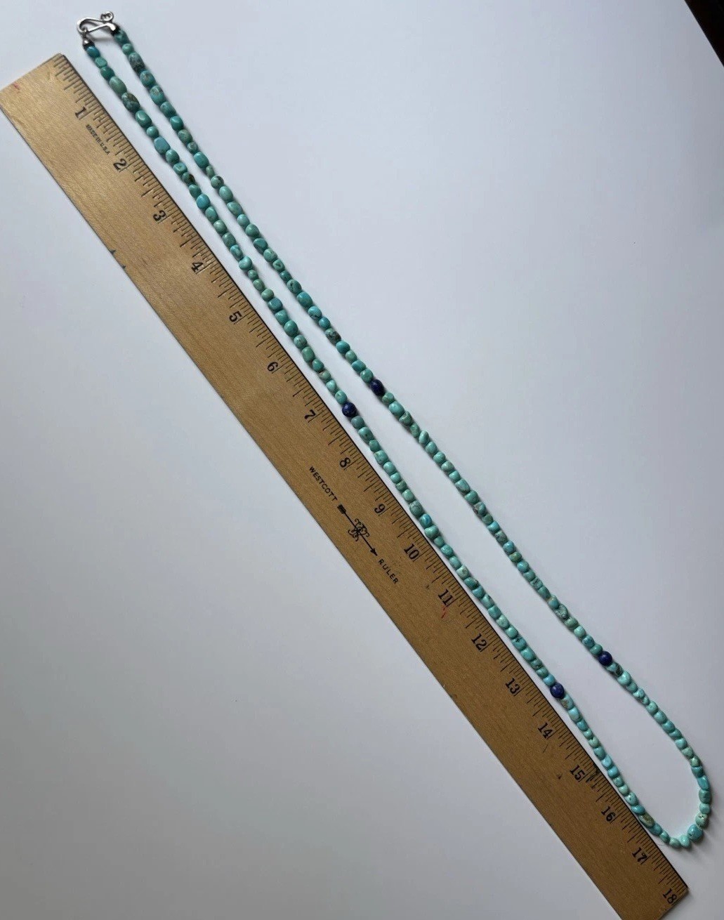 Jay King Turquoise & Lapis Beaded 34” Single Strand Necklace 925 Hook Closure