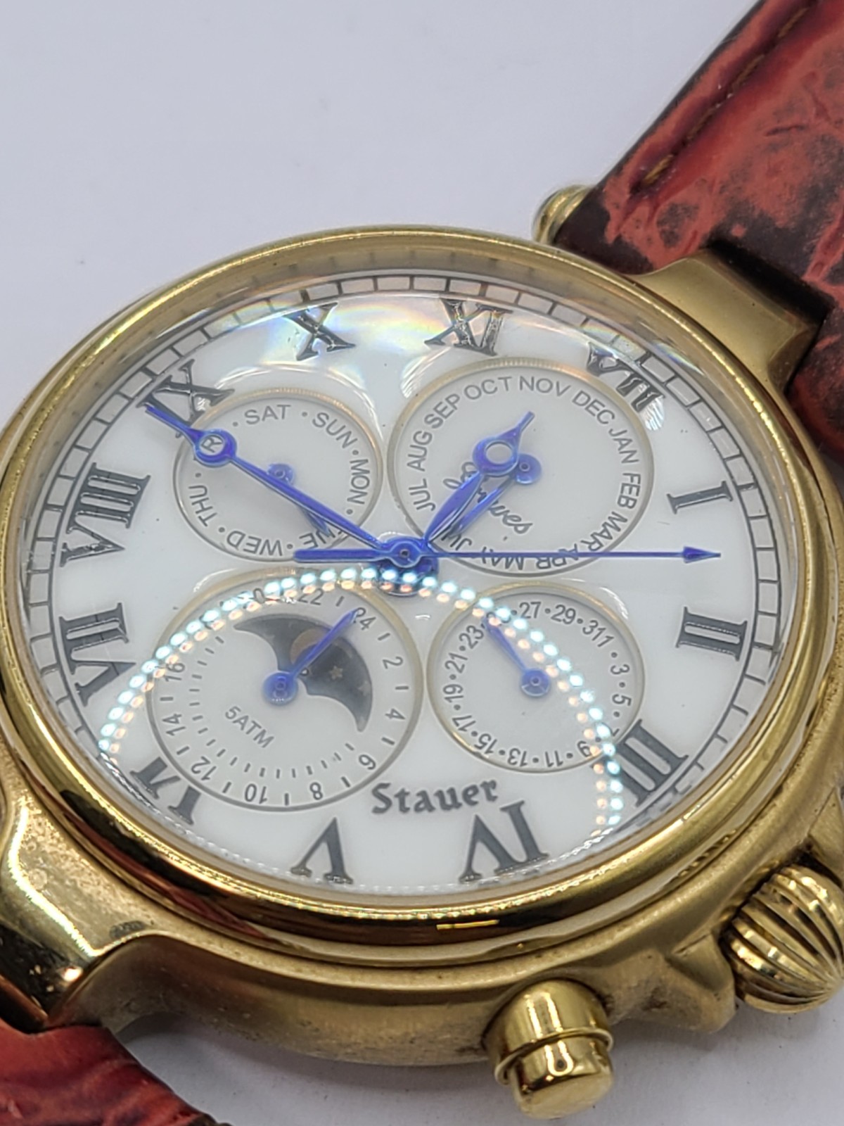 Stauer Graves 33 Automatic Wrist Watch for Men w/ Brown & Black Leather No, 1482