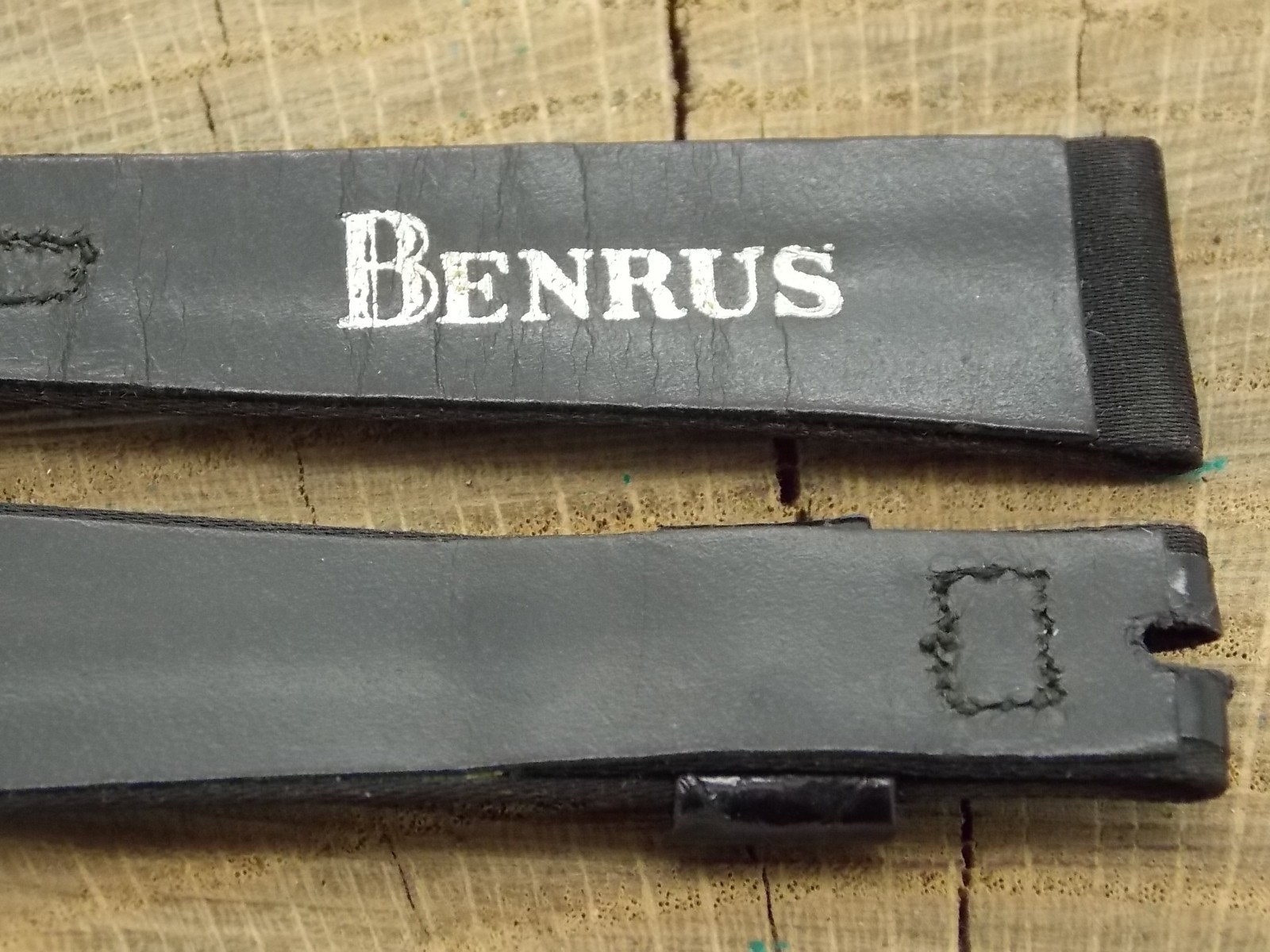 NOS Unused Benrus Watch Band Satin & Lizard without Buckle Vintage Gents 17.5mm