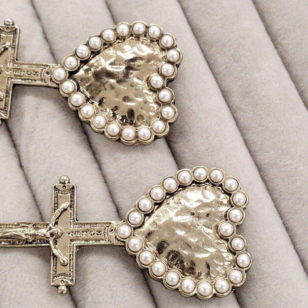 Excellent+++ HONEY mi HONEY Heart Rosary Design Earrings