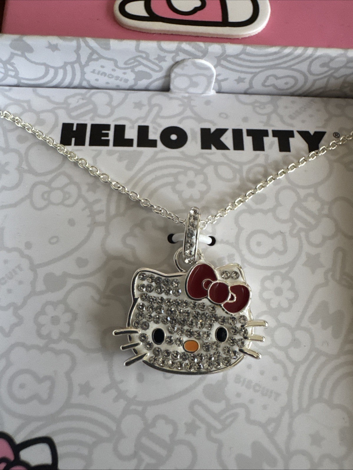Hello Kitty Fine Silver Plated Heart necklace NEW