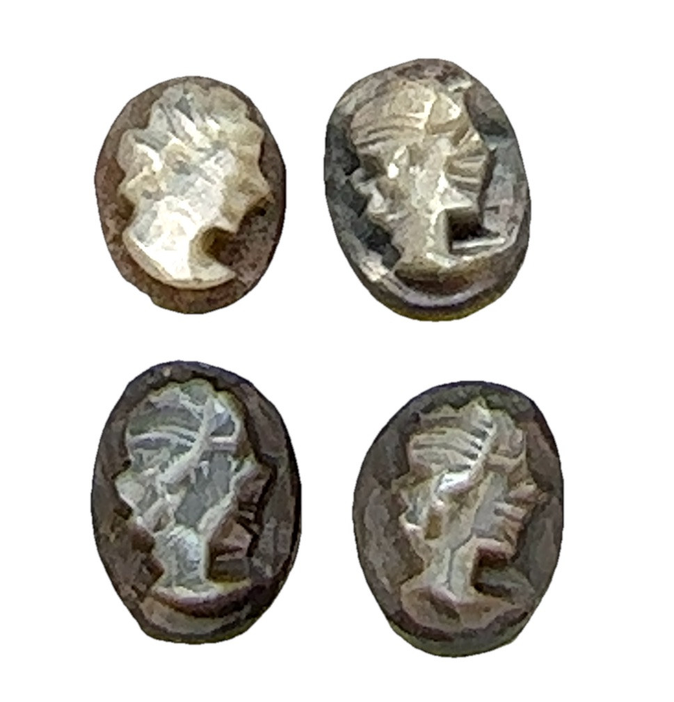 Cameo Abalone Carved Natural Finding Left & Right Pair 20 PCS 7.9 x 6.1 mm 61-10