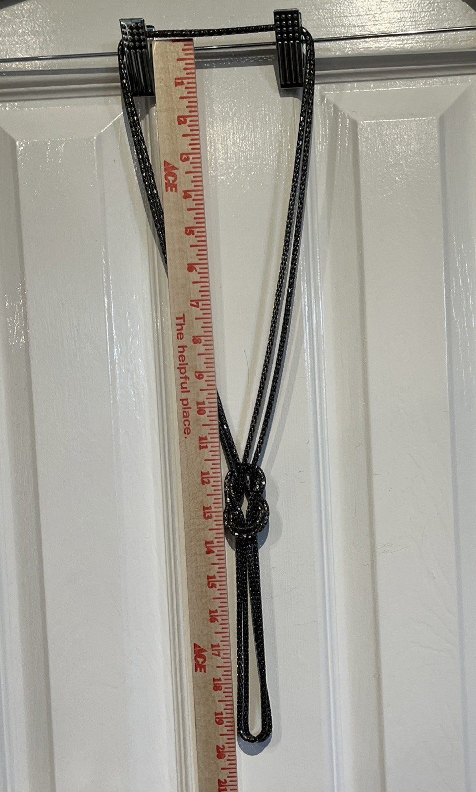 Vintage Gunmetal Knotted Mesh Chain Long Sautoir Flapper Statement Necklace