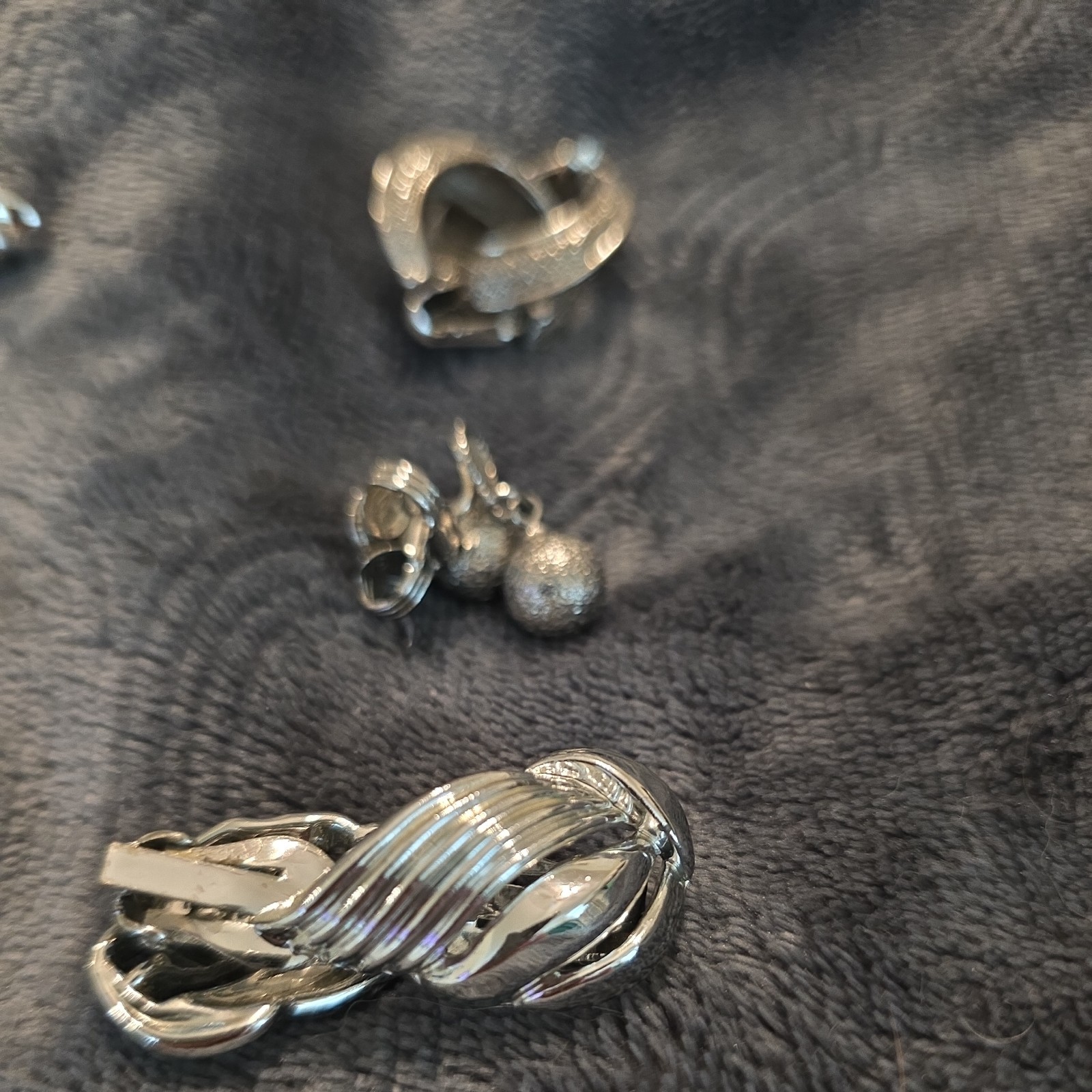 Lot of 10 Pairs Vtg. Silver tone unmarked. 3 pairs are clip on earrings