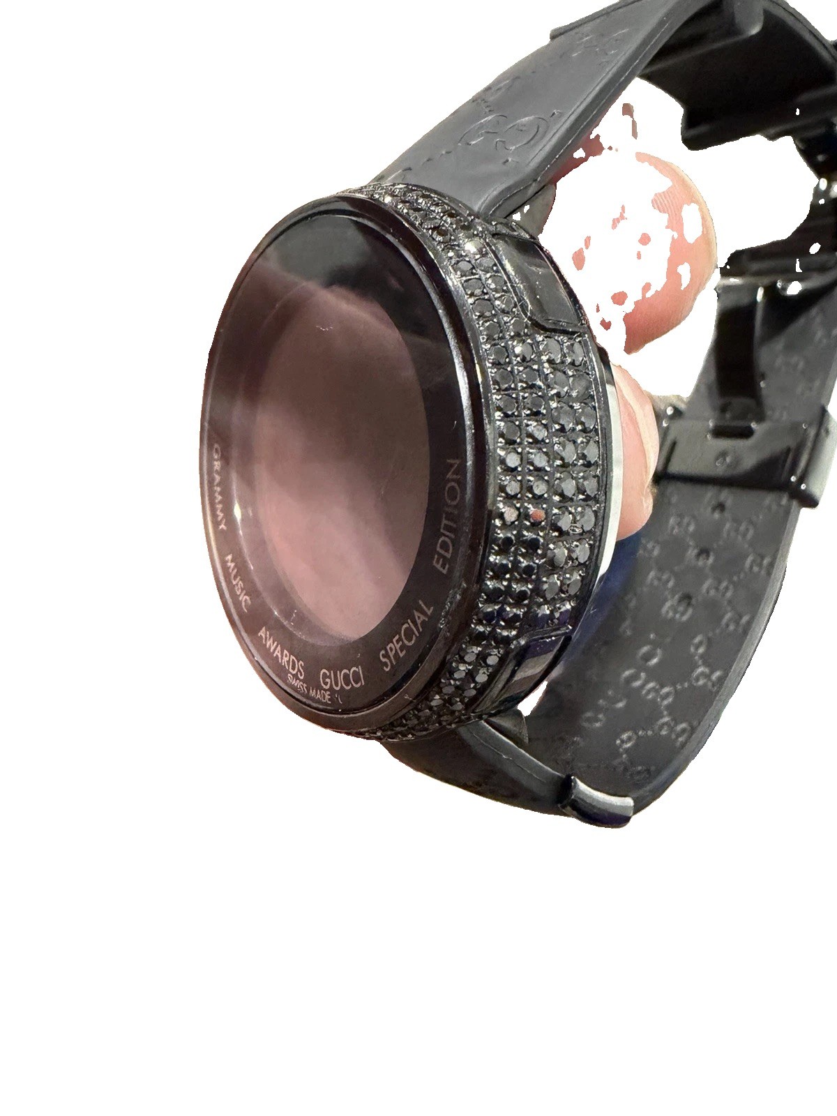 Gucci I-Gucci Limited Edition Grammy Digital Quartz 44mm Black Rubber Strap