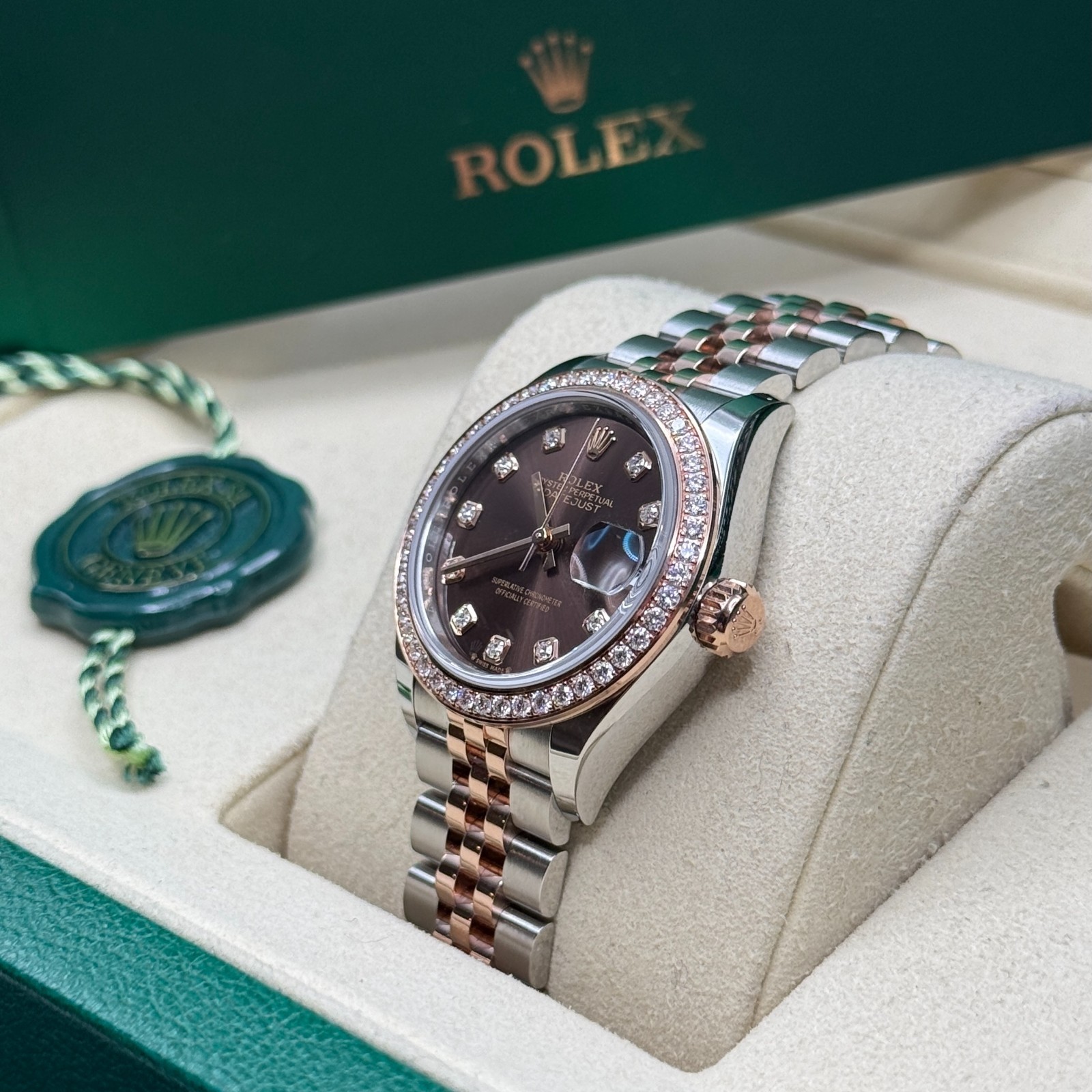 Rolex Lady-Datejust NEW 2026 Chocolate Diamond Dial Two Tone Rose Gold Diamond