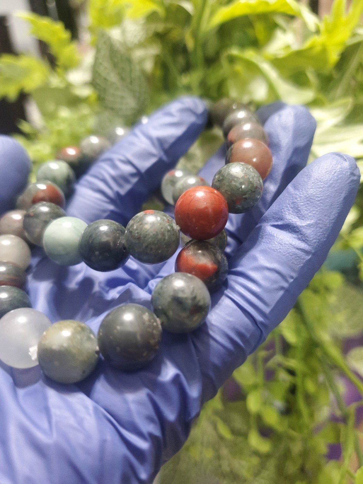 African‎ blood stone 10.8mm Bead bracelet 7″ Wrist Size
